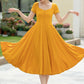 Yellow midi dresses for women 5981