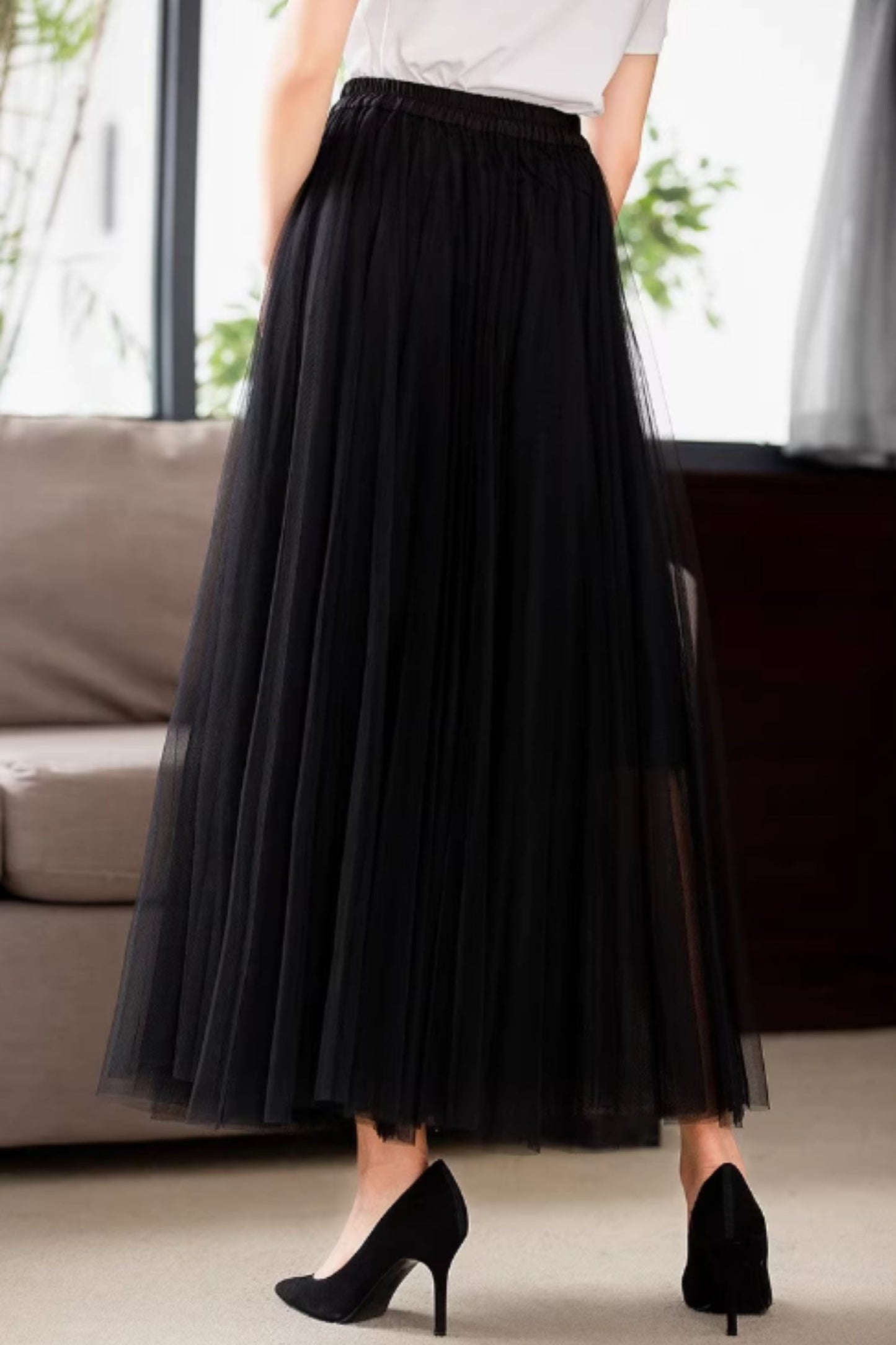 Fit and flare prom long skirt women 5581