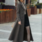 Timeless Wool Maxi Coat – Dark Brown Double Breasted Silhouette – 6296