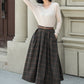 A line plaid midi winter wool skirt 5315