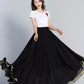 Swing long summer chiffon skirt with lace details 5197