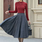 Swing Midi Wool Skirt Women 5458