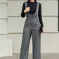 Long Suspender Wool Pants Women 6428