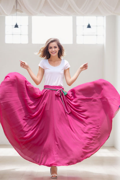 Swing womens summer maxi chiffon skirt 2752