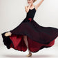 Black and red long swing chiffon skirt 3390