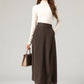 Brown a line winter wool skirt women 5483