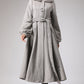 Long sleeve womens swing coat with hood 0708#