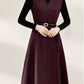 Midi sleeveless winter wool dress women 5278