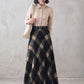 Women's Long Tartan Plaid Wool Maxi Skirt 3108