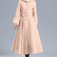 Hooded Lantern Sleeve Long Wool Coat 3210