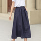 Button up midi summer linen skirt 4944