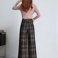 Wide leg winter plaid wool pants women 5417