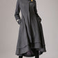 vintage inspired swing maxi dress coat with layered hem line 0761#