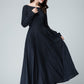 Long sleeve swing maxi dress in Blue 1465