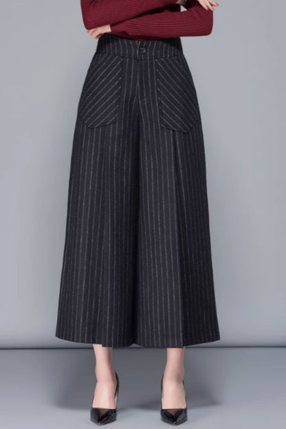 Striple wide leg wool pants women 5422
