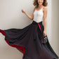 Black Long Chiffon Maxi Skirt Women 5130