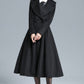 Vintage Inspired Black Long Wool Princess Coat 3130#