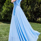 Blue maxi prom summer swing chiffon dress 5083