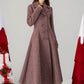 Vintage inspired plaid long wool coat 4614