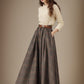 A line long wool plaid winter skirt 5251