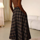 Vintage inspired long plaid winter wool skirt 5416