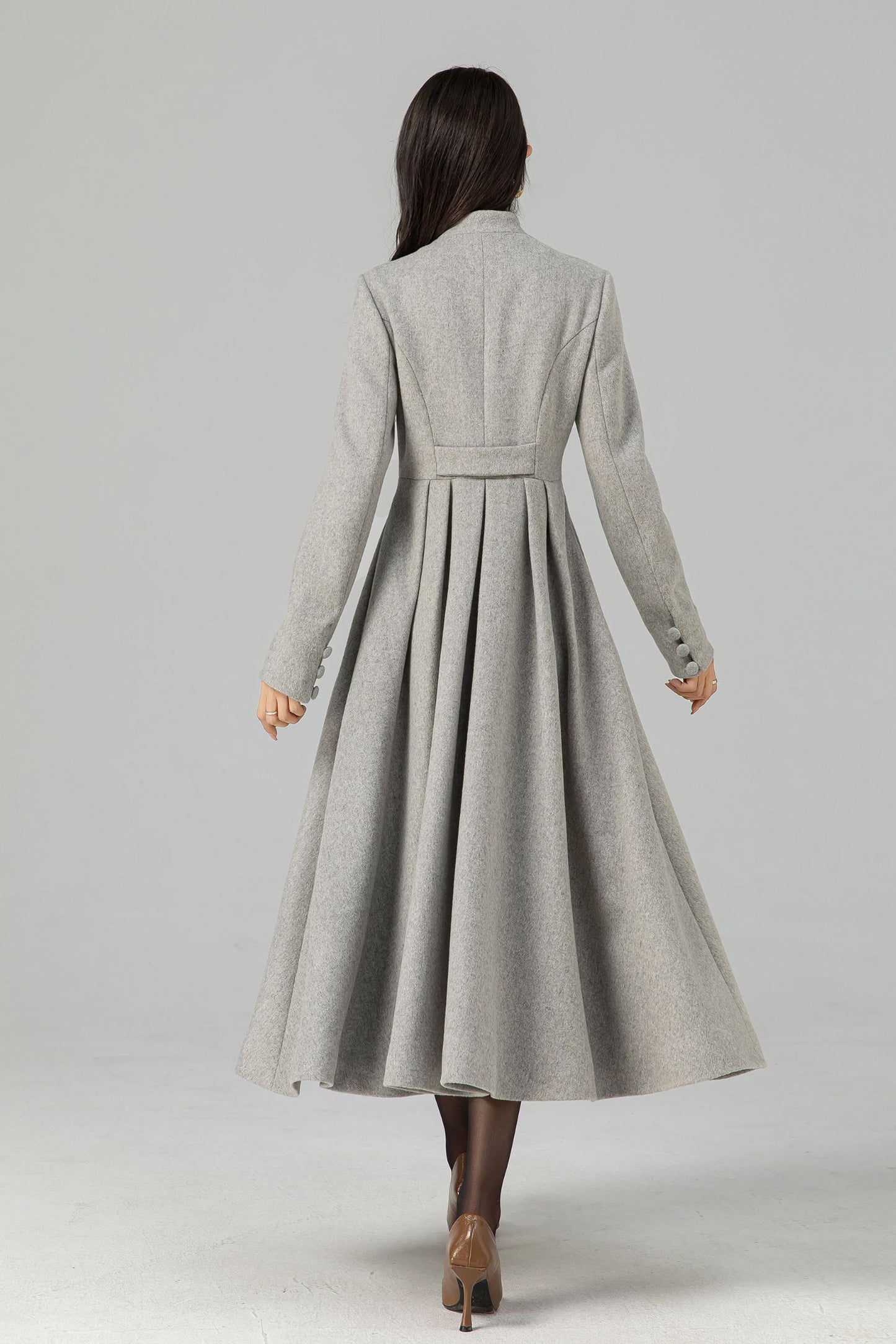 Single breasted A Line wool coat 4686