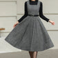 Handmade Wool Pinafore Dress – Gray Sleeveless Midi for Autumn Winter 6418
