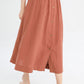 A Line Red Button front Midi Skirt 4236