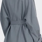 Gray button closure short trench coat 5373