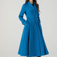 Blue swing midi wool winter coat 4602