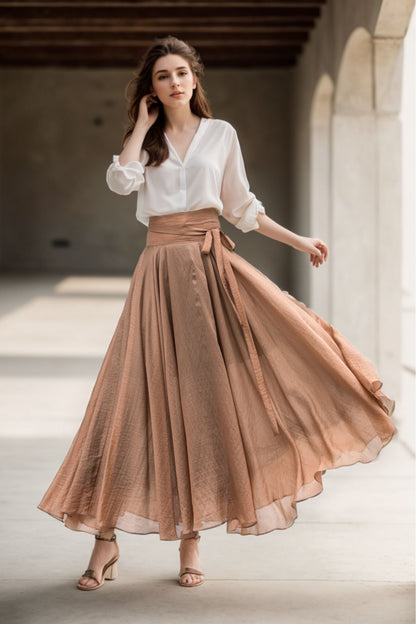 Summer Swing Chiffon maxi Skirt 5133