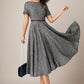 Gray swing summer linen dress 5068