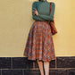 Plaid winter a line winter wool skirt 5276