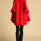 Plus size A-Line pregnant woman red Lapel bride dress 349