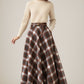 Maxi wool plaid skirt for women 4625