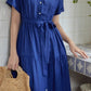 Maxi shirt dress women with belt waist 4844