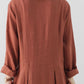 Long sleeves spring linen dress women 4826