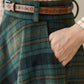 Green Maxi Wool Plaid Winter Skirt 4621