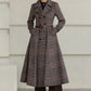 Plaid Vintage inspired Long wool coat 6529