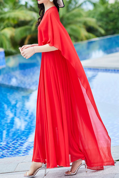 Swing red prom long holiday summer dress 5021