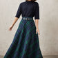 Vintage Inspired Long Wool Plaid Skirt 5258