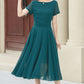 Midi fit and flare summer swing chiffon dress 6104