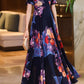 Floral printed prom maxi chiffon dresses 4996