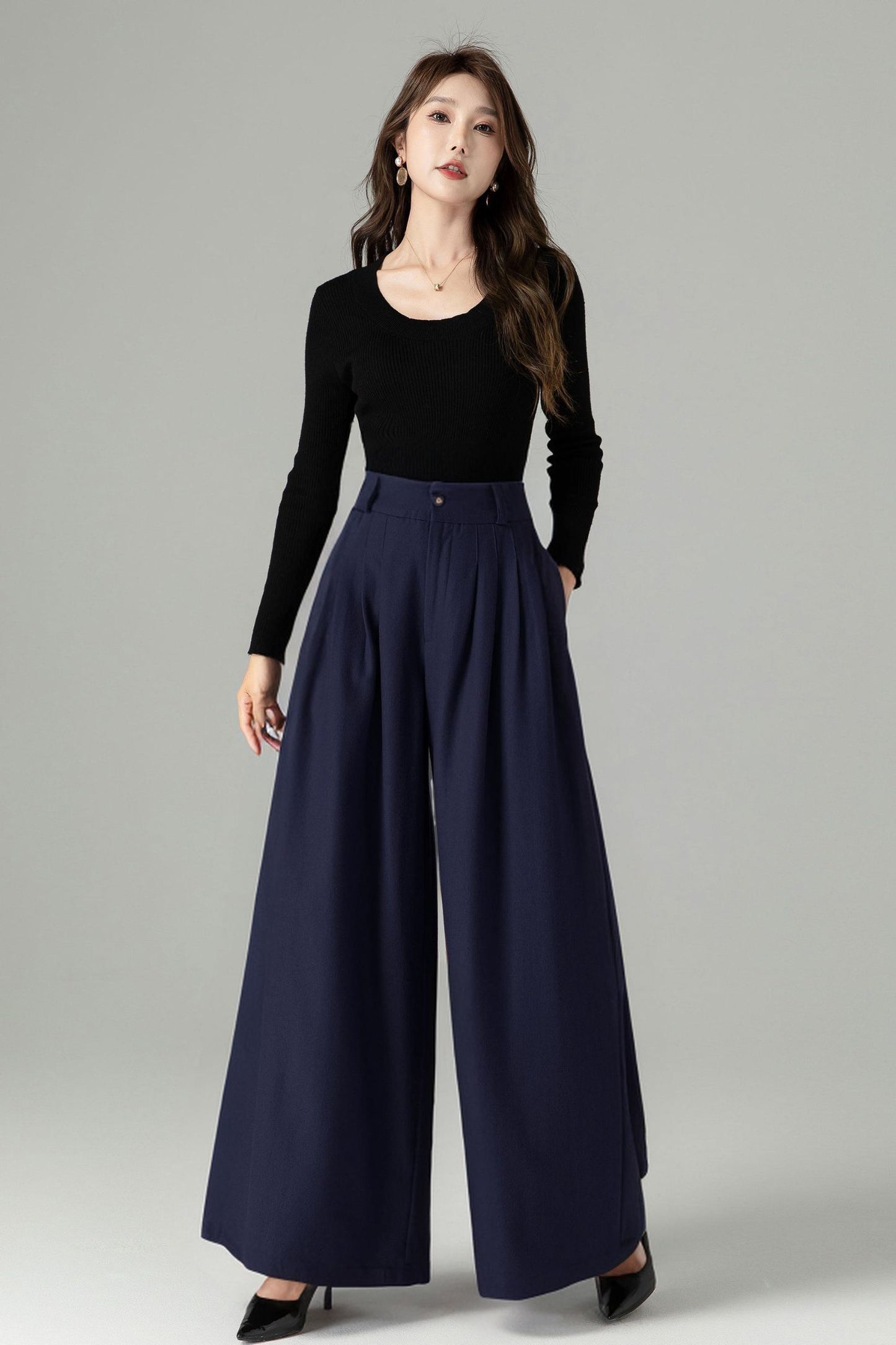 Women's Pleated Wool Pants 5241