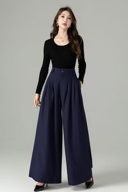 Women's Pleated Wool Pants 5241