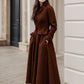 Midi plaid winter wool coat dress 5177