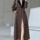 plaid long wool winter coat women 5296