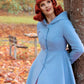 Blue swing princess coat with hood 2419