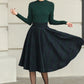 Knee length plaid winter wool skirt 6511