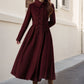 Burgundy princess winter wool coat 5244